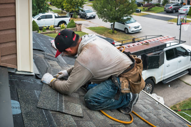 Professional Roofing technician working in La Crosse, IN